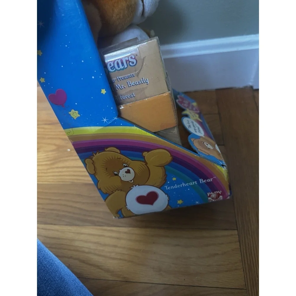 Vintage Care Bears Talking Tenderheart Bear NIB With VHS Tape Damaged Box 2004